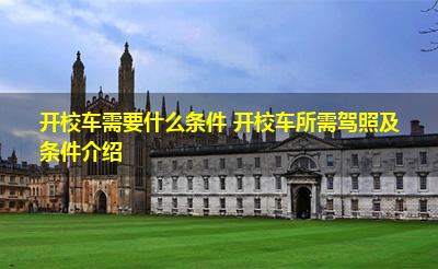 开校车需要什么条件 开校车所需驾照及条件介绍