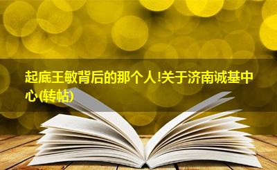 起底王敏背后的那个人!关于济南诚基中心(转帖)
